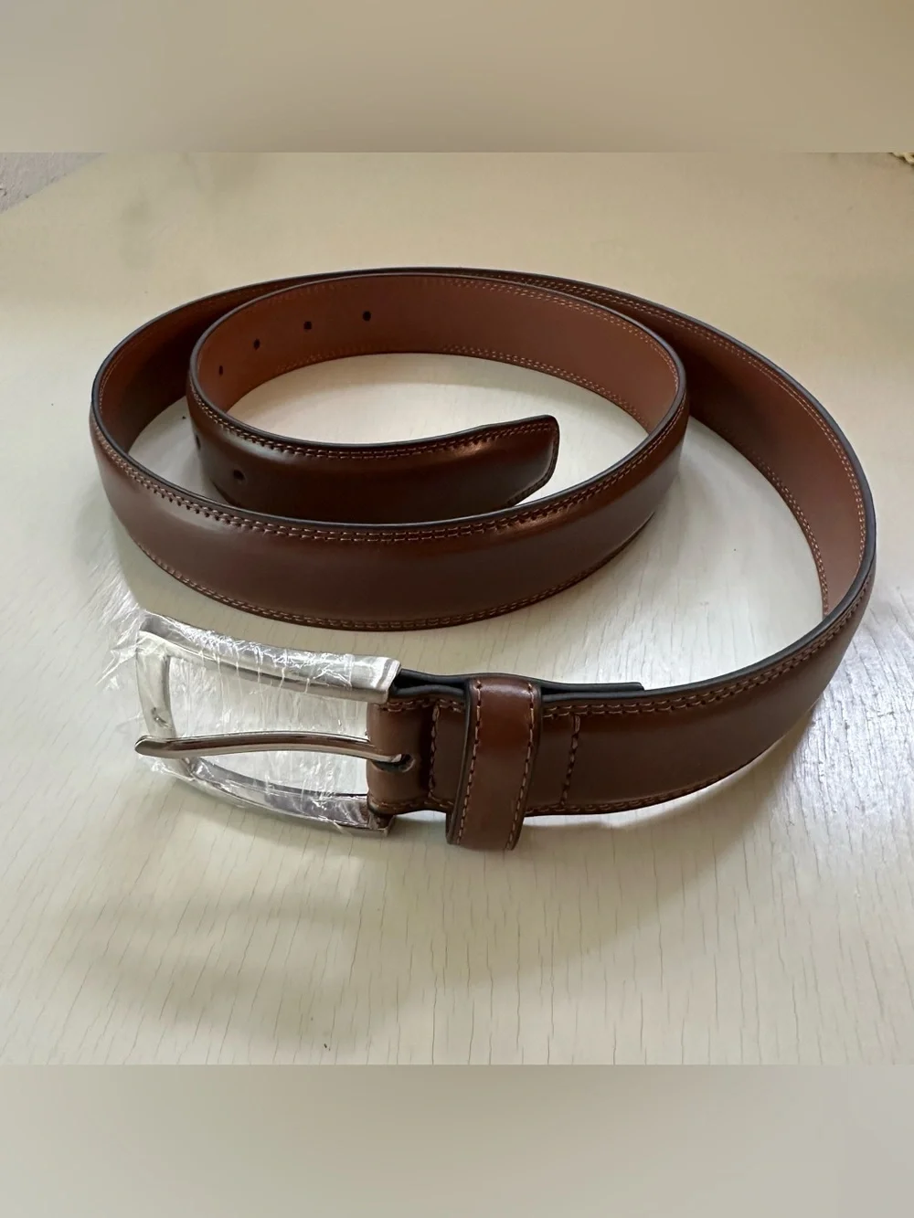 MILORDE Men's Leather Dress Belt 2~Pack Black/Brown Size 40